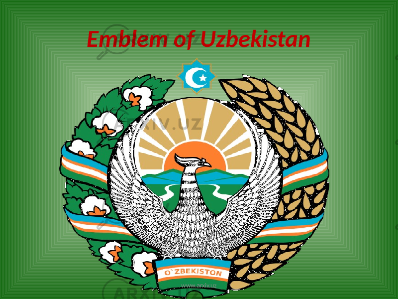Emblem of Uzbekistan www.arxiv.uz 