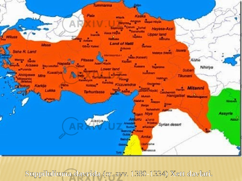 Suppiluliuma davrida (er. avv. 1380-1334) Xett davlati. 