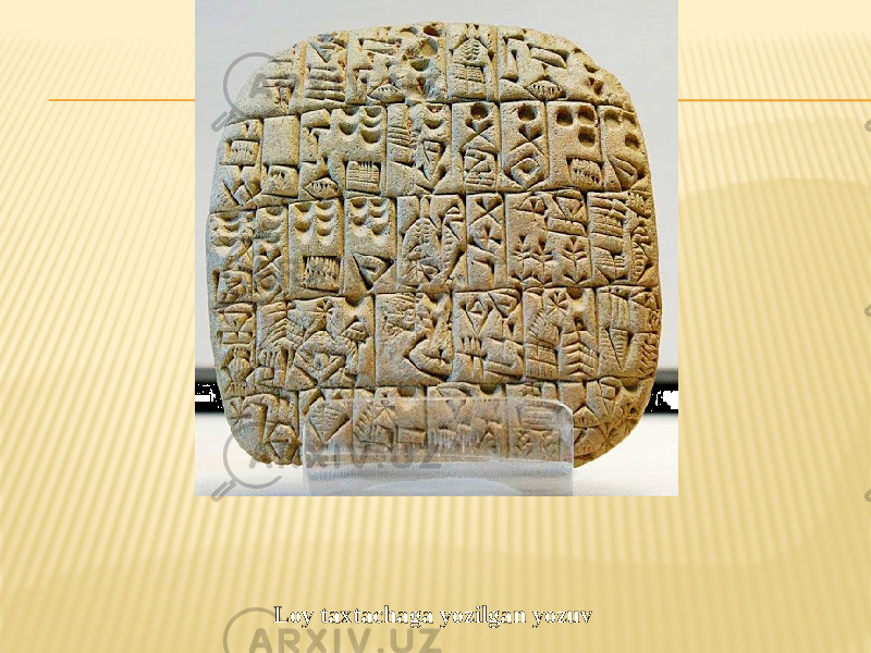 Loy taxtachaga yozilgan yozuv 