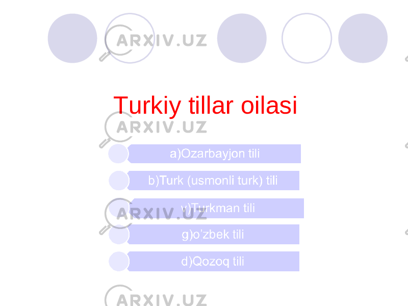 Turkiy tillar oilasi 