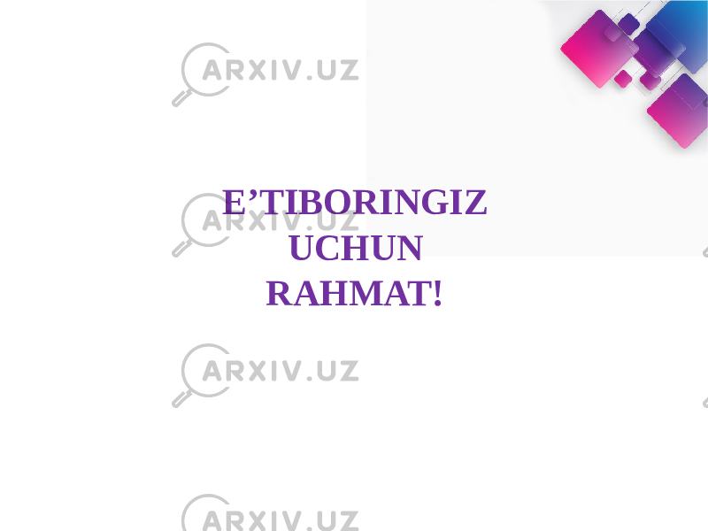 E’TIBORINGIZ UCHUN RAHMAT! 