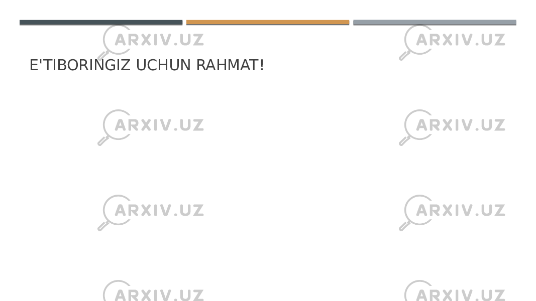 E&#39;TIBORINGIZ UCHUN RAHMAT! 