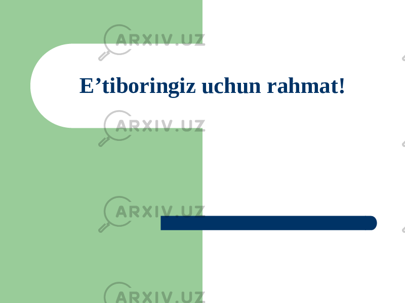 E’tiboringiz uchun rahmat! 