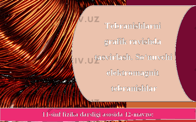 11-sinf fizika darsligi asosida 12-mavzu: Tebranishlarni grafik ravishda tasvirlash. So‘nuvchi elektromagnit tebranishlar 